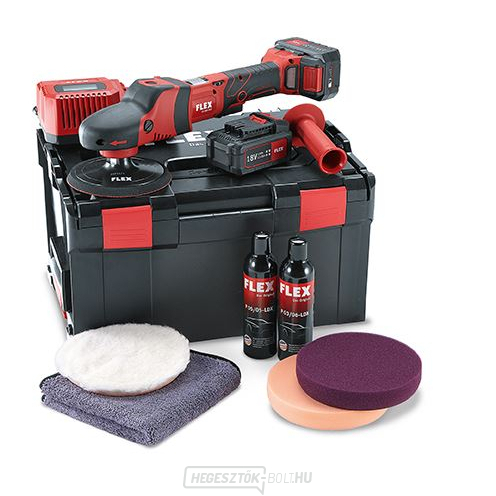 Flex Aku-rotációs polírozógép 18,0 V, PE 150 18,0-EC/5,0 P-Set