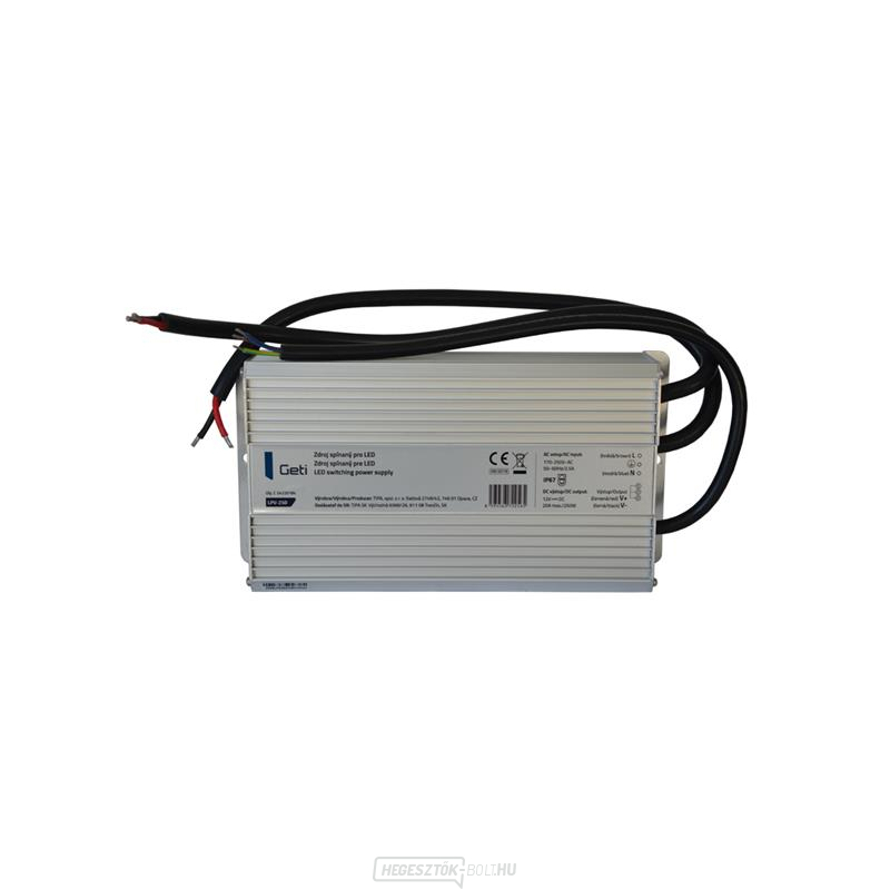 Kapcsoló tápegység LED 12V/250W Geti LPV-250 12V/250W LED-hez