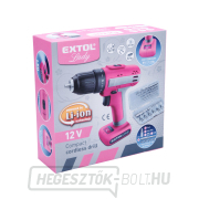 Akkumulátoros fúrócsavarhúzó rózsaszín EXTOL 12V Li-ion, 1500mAh náhled