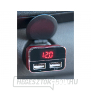 USB autós töltő, 12/24V, 2xUSB, mérő, 3,4A, 17W Előnézet 
