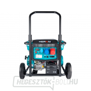 Benzinmotoros generátor 17HP/8,2kW/10,25kVA (400V), 6,5kW (230V), alváz, elektromos indítással. Előnézet 