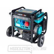 Benzinmotoros generátor 17HP/8,2kW/10,25kVA (400V), 6,5kW (230V), alváz, elektromos indítással. Benzinmotoros generátor 17HP/8,2kW/10,25kVA (400V), 6,5kW (230V), alváz, elektromos indítással. gallery main image
