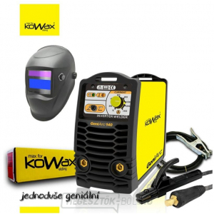 KOWAX® GeniArc®140 hegesztés. MMA/TIG inverter, szett 03a 3m kábelek 3m csuklya elektródák 2,5mm/2,5kg