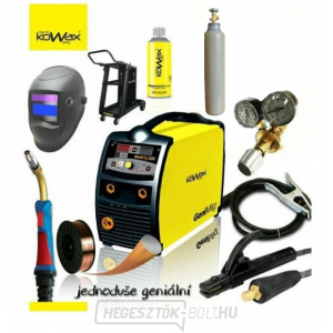 KOWAX GeniMig 220 + zseblámpa 4 m, kábelek 3 m, szelep, burkolat, hegesztőhuzal, spray, VÁZ, CO2 palack  gallery main image