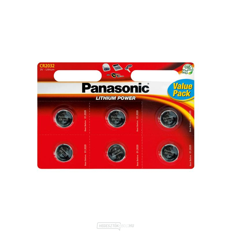 Akkumulátor CR2032 PANASONIC lítium 6BP