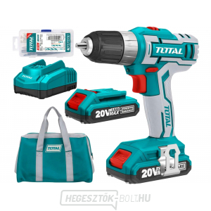 Akkus fúrócsavarozó TOTAL 20V Li-ion, 2000mAh, ipari gallery main image