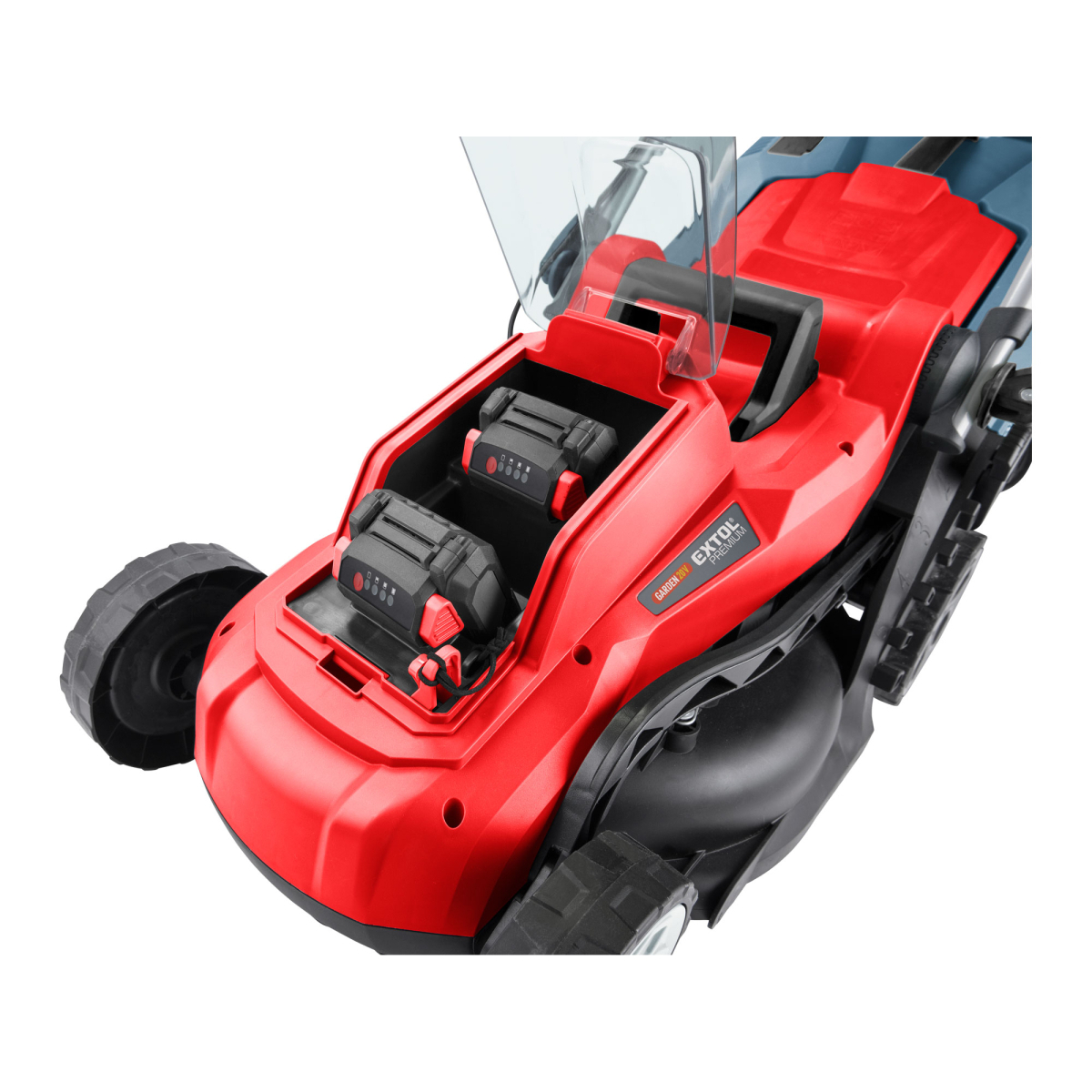 Akkumulátoros fűnyíró mozgatás nélkül, BRUSHLESS, 20V Li-ion, 2x2000mAh Előnézet 