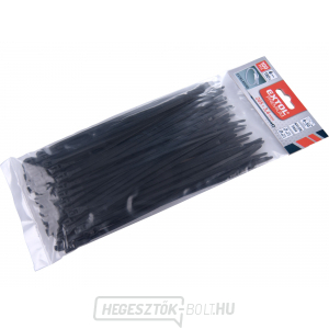 Kábelkötegelő EXTRA, fekete, 200x3,6mm, 100db, nejlon PA66