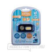 Fejlámpa 480lm, USB töltés, IR érzékelő, OSRAM LED COB LED náhled