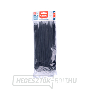 Fekete szalag, levehető, 200x4,8mm, 100db, nejlon PA66 Előnézet 