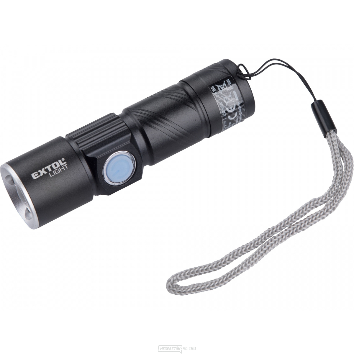 Zseblámpa 150lm, zoom, USB töltés, XPE 3W LED