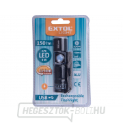 Zseblámpa 150lm, zoom, USB töltés, XPE 3W LED Előnézet 