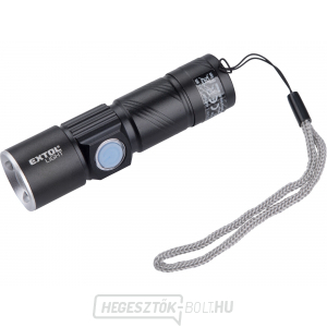 Zseblámpa 150lm, zoom, USB töltés, XPE 3W LED