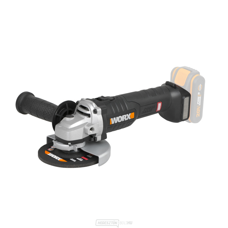 Akkus sarokcsiszoló 125mm WORX Orange WX812.9 - 20V - akkumulátor nélkül - Powershare