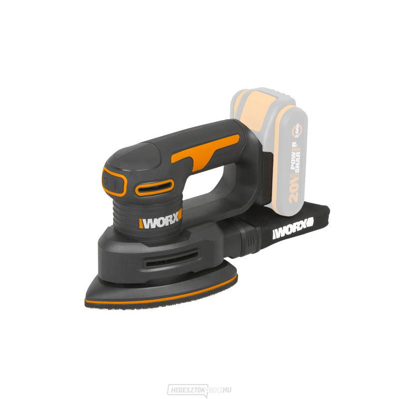 Akkus vibrációs csiszoló WORX Orange WX822.9 - 20V - akkumulátor nélkül - Powershare