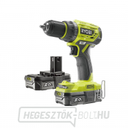 Ryobi R18DD7-220S akkumulátoros 18 V-os csavarozó/fúrógép 2x 2Ah akkumulátor töltő EGY  gallery main image