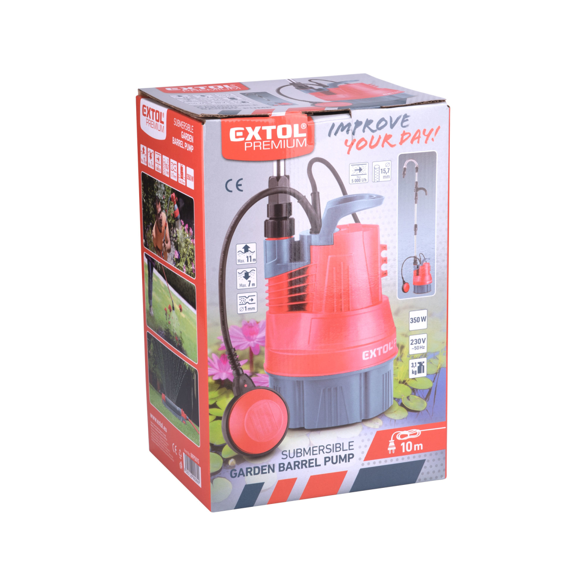 Búvárdobos szivattyú EXTOL PREMIUM 350W, 5000l/h Előnézet 
