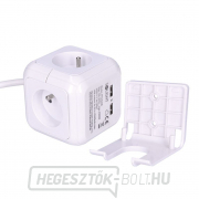 Solight hosszabbító kocka, 4 aljzat 230V 2x USB max. 2400mA, kábel 2m Előnézet 