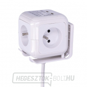 Solight hosszabbító kocka, 4 aljzat 230V 2x USB max. 2400mA, kábel 2m Előnézet 