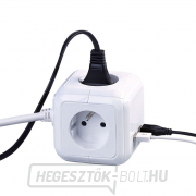 Solight hosszabbító kocka, 4 aljzat 230V 2x USB max. 2400mA, kábel 2m Előnézet 