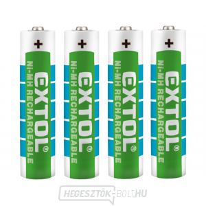 Újratölthető elemek, 4db, AAA (HR03), 1,2V, 1000mAh, NiMh Újratölthető elemek, 4db, AAA (HR03), 1,2V, 1000mAh, NiMh gallery main image