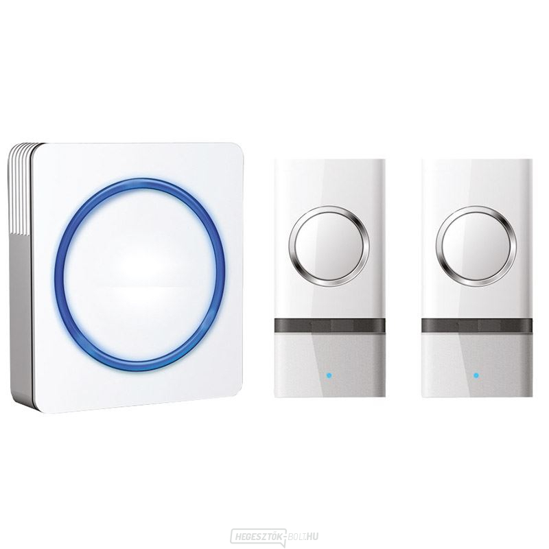 Solight vezeték nélküli ajtócsengő, 2 gomb, aljzathoz, 120m, fehér