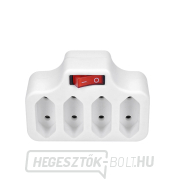 Solight aljzat, 4 x 2,5A, fehér, kapcsoló Előnézet 