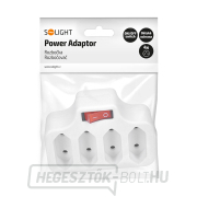 Solight aljzat, 4 x 2,5A, fehér, kapcsoló Előnézet 