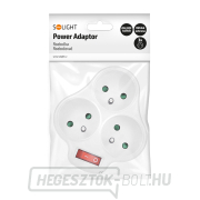 Solight aljzat, 3 x 10A, fehér, kapcsoló Előnézet 