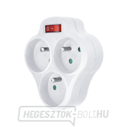 Solight aljzat, 3 x 10A, fehér, kapcsoló Solight aljzat, 3 x 10A, fehér, kapcsoló gallery main image