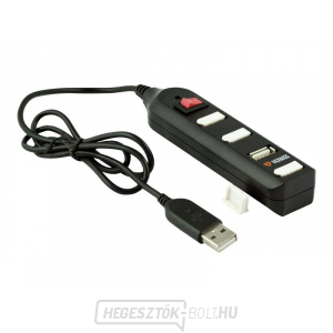 USB hub YENKEE YHB-4002BK fekete kapcsolóval gallery main image