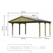 Gépkocsibeálló Fa kocsibeálló 2 autónak nyeregtetővel KARIBU SATTELDACH 3 43470 Előnézet  Gépkocsibeálló Fa kocsibeálló 2 autónak nyeregtetővel KARIBU SATTELDACH 3 43470 Előnézet