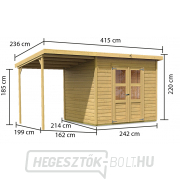 Faház KARIBU MERSEBURG 5 melléképület 166 cm (68767) natúr Előnézet 