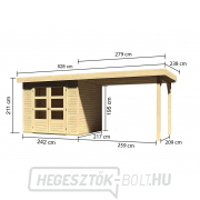 Faház KARIBU ASKOLA 3 melléképület 280 cm (77726) natúr Előnézet 