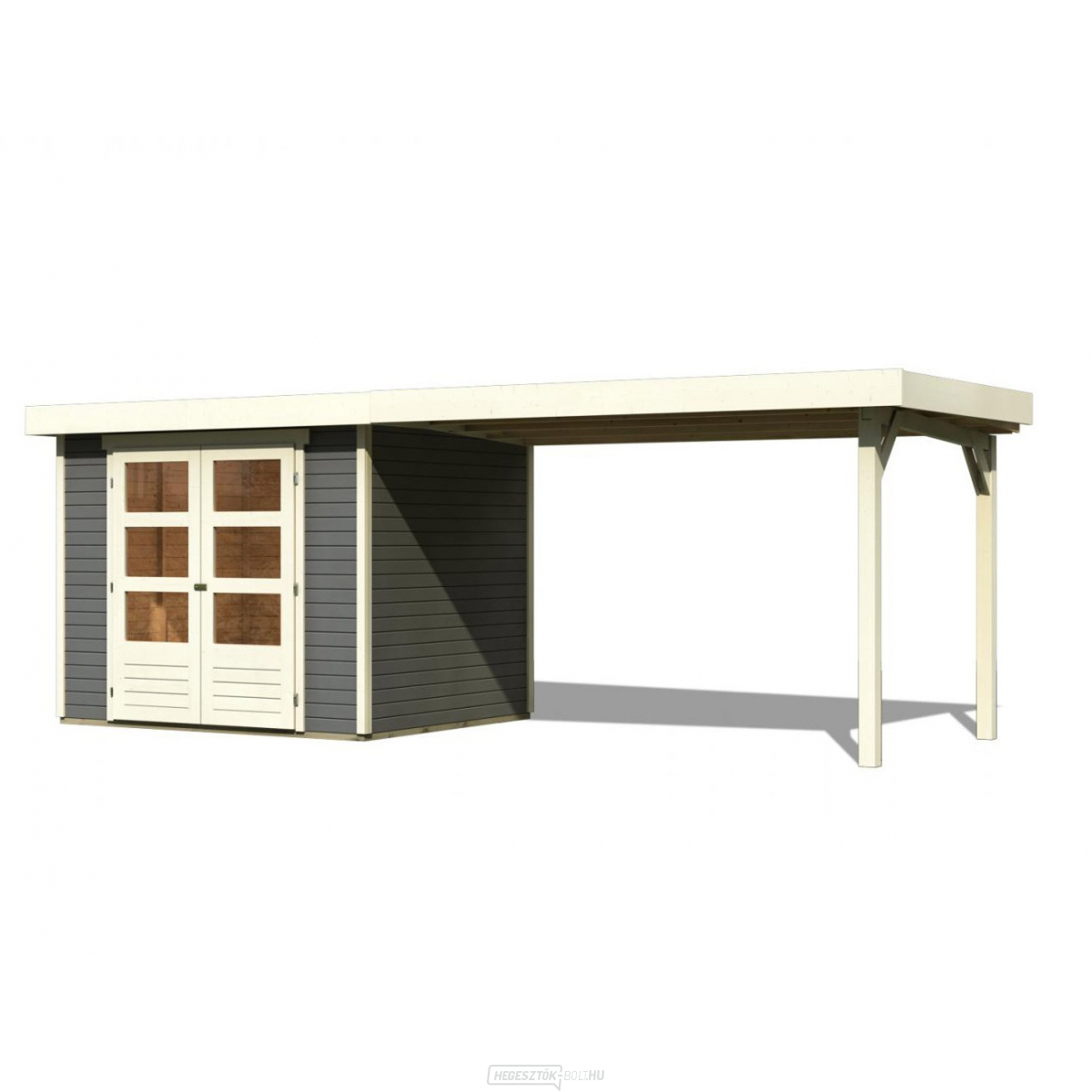 Faház KARIBU ASKOLA 3 melléképület 280 cm (82924) tm. szürke