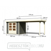 Faház KARIBU ASKOLA 3 melléképület 280 cm (82924) tm. szürke Előnézet 