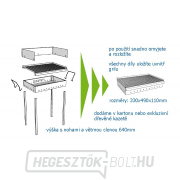 MARS - összecsukható rozsdamentes acél grill 640x490x330mm Előnézet 