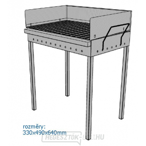 MARS - összecsukható rozsdamentes acél grill 640x490x330mm
