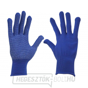 Poliészter kesztyű, PVC célzókkal a tenyéren, 9 Poliészter kesztyű, PVC célzókkal a tenyéren, 9