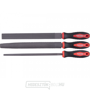 Reszelő, 3 darabos készlet, 250mm, sec 2, a készlet tartalmaz: lapos, szelvényes és kerek reszelőt Reszelő, 3 darabos készlet, 250mm, sec 2, a készlet tartalmaz: lapos, szelvényes és kerek reszelőt gallery main image