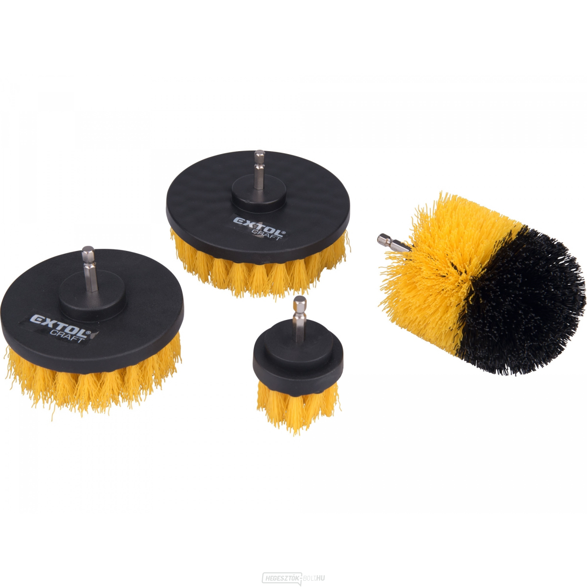 Tisztítókefe készlet fúrógéphez 4db, szár 1/4 "x25mm