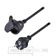 Solight hosszabbító kábel - csatlakozó, 1 csatlakozó, 30m, 3 x 1,5mm2, gumi, fekete gallery main image