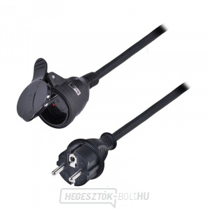 Solight hosszabbító kábel - csatlakozó, 1 csatlakozó, 30m, 3 x 1,5mm2, gumi, fekete