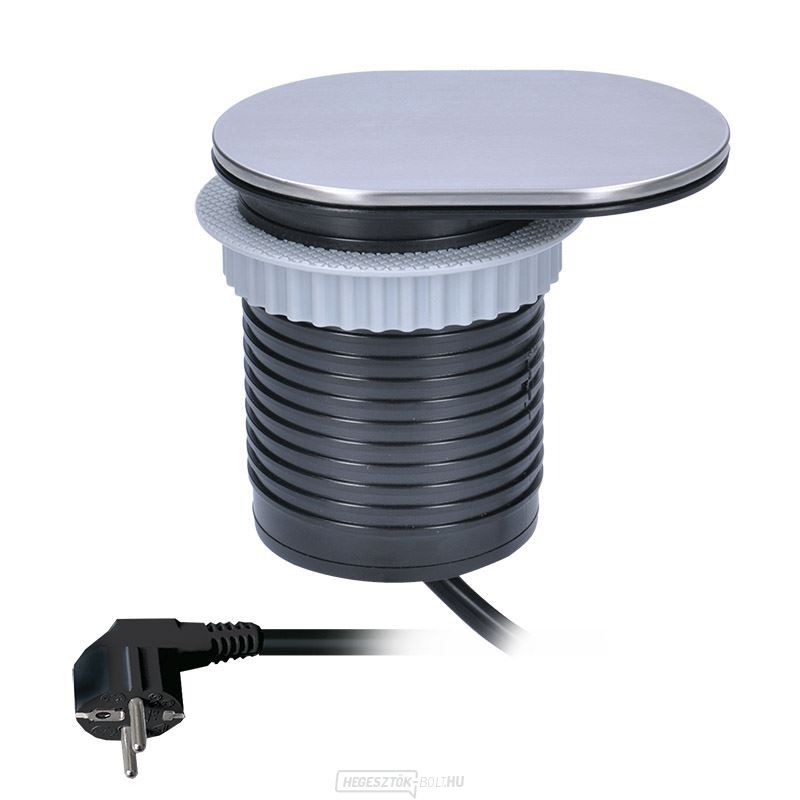 Solight 1x beépített aljzat 1x USB csúszó sapkával, hossza 1,9m, USB 2400mA