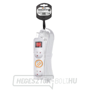 Solight hosszabbító kábel, 3 aljzat, fehér, 10m, kapcsoló Előnézet 