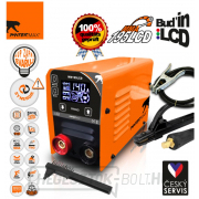 PanterMax MMA195LCD MMA/TIG inverteres hegesztő + tető + kábelek 1,5 m + kefe Előnézet 