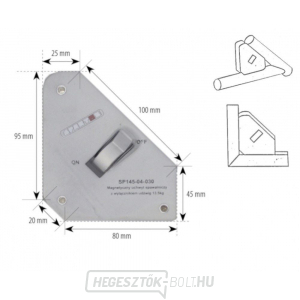 Szögmágnes 25kg, kapcsolható