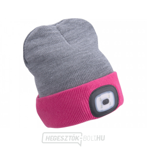 Sapka fejlámpával 4x45lm, USB töltés, világosszürke/rózsaszín, megfordítható, univerzális méretű Sapka fejlámpával 4x45lm, USB töltés, világosszürke/rózsaszín, megfordítható, univerzális méretű gallery main image