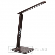 Solight LED asztali lámpa kijelzővel, 9W, választható fényhőmérséklet, bőr, barna Előnézet 