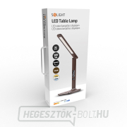 Solight LED asztali lámpa kijelzővel, 9W, választható fényhőmérséklet, bőr, barna náhled
